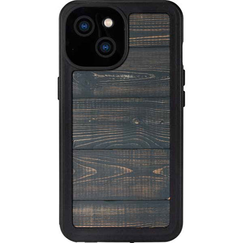 Black Painted Wood iPhone 13 Mini Waterproof Case