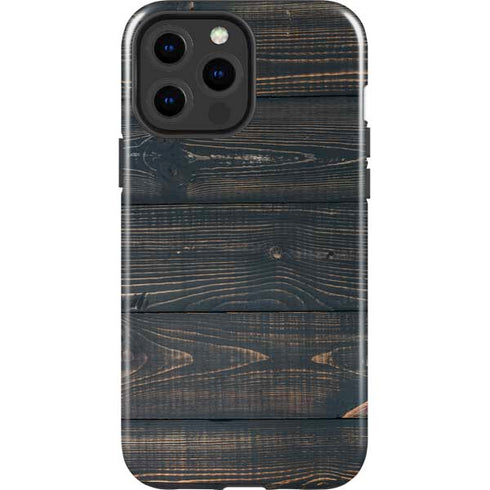 Black Painted Wood iPhone 13 Pro Max Impact Case