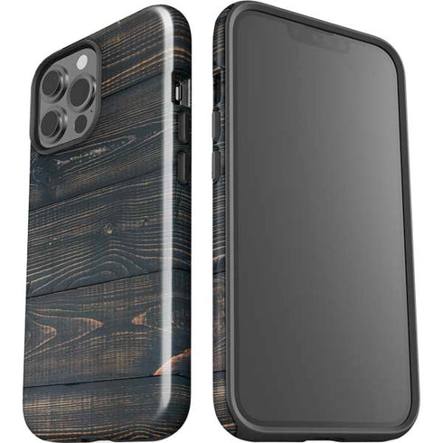 Black Painted Wood iPhone 13 Pro Max Impact Case