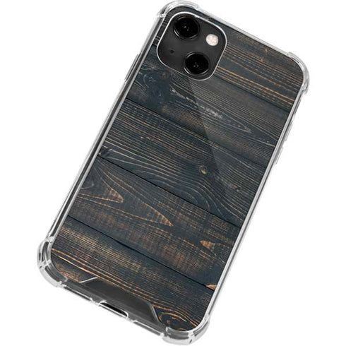 Black Painted Wood iPhone 14 Clear Case