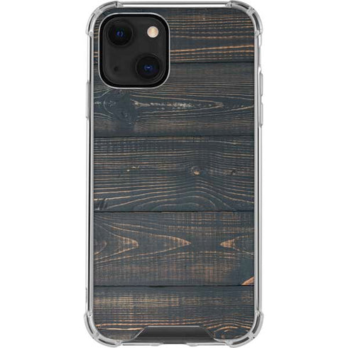Black Painted Wood iPhone 14 Plus Clear Case