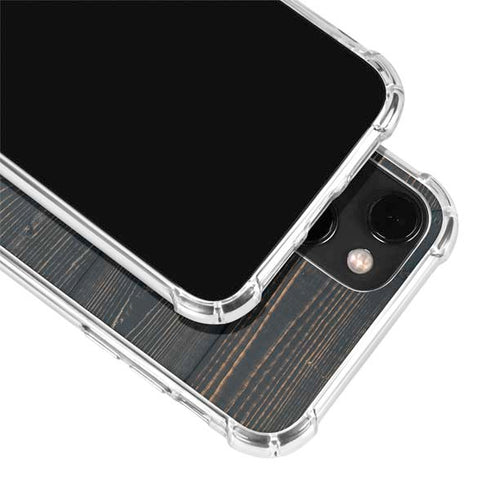 Black Painted Wood iPhone 14 Plus Clear Case