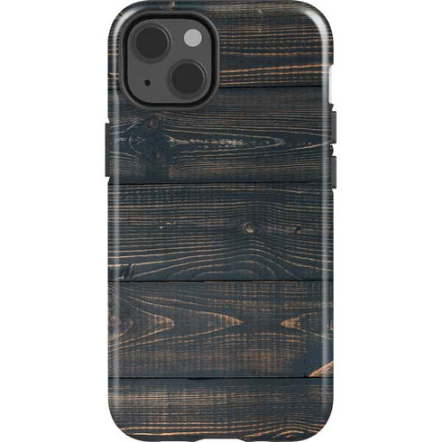 Black Painted Wood iPhone 14 Impact Case