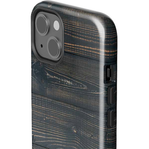 Black Painted Wood iPhone 14 Impact Case