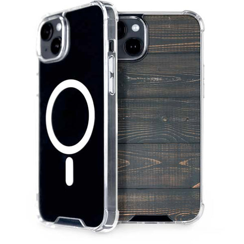 Black Painted Wood iPhone 14 Plus MagSafe Case