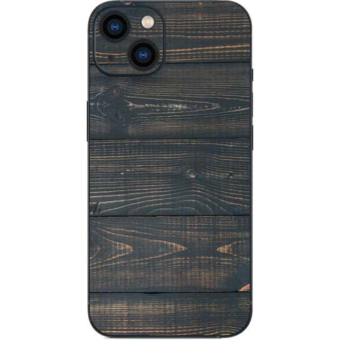 Black Painted Wood iPhone 15 Plus Skin