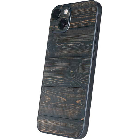 Black Painted Wood iPhone 14 Plus Skin