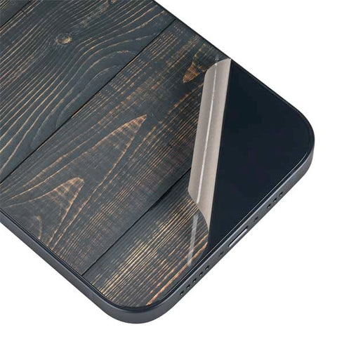 Black Painted Wood iPhone 14 Plus Skin