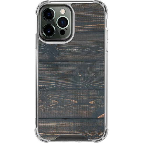 Black Painted Wood iPhone 14 Pro Max Clear Case
