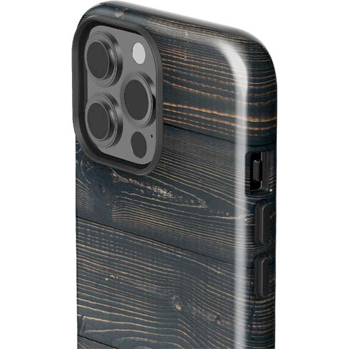 Black Painted Wood iPhone 14 Pro Max Impact Case