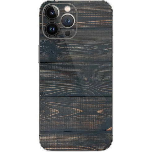 Black Painted Wood iPhone 14 Pro Max Skin