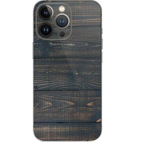 Black Painted Wood iPhone 15 Pro Skin