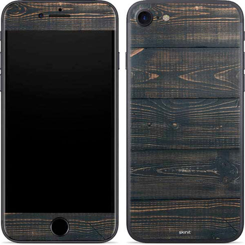 Black Painted Wood iPhone 8 Skin
