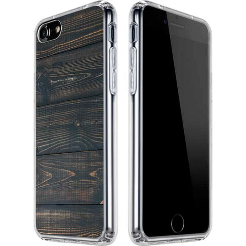Black Painted Wood iPhone SE (2nd & 3rd Gen) Clear Case