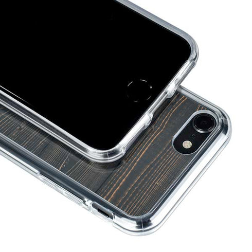 Black Painted Wood iPhone SE (2nd & 3rd Gen) Clear Case