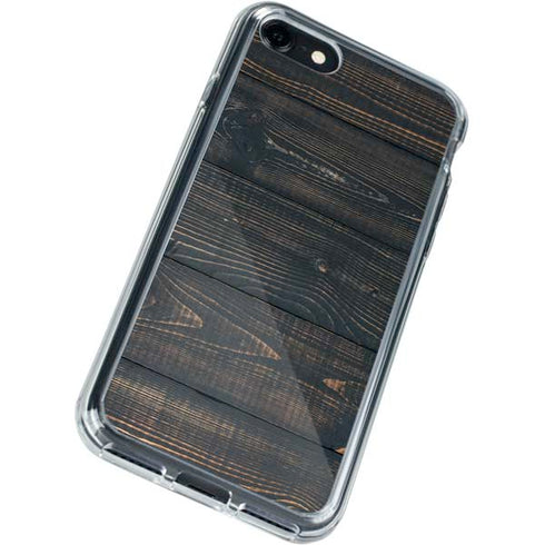 Black Painted Wood iPhone SE (2nd & 3rd Gen) Clear Case