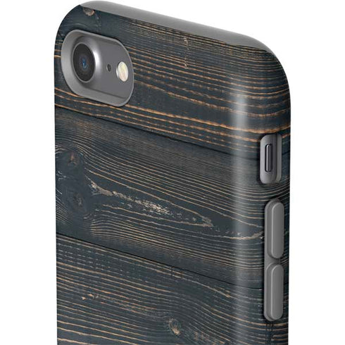 Black Painted Wood iPhone SE (2nd & 3rd Gen) Pro Case