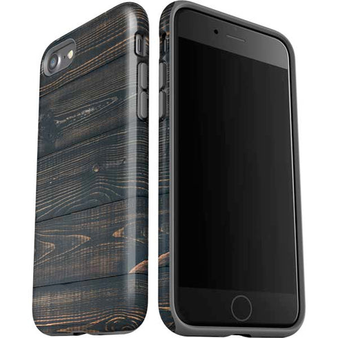 Black Painted Wood iPhone SE (2nd & 3rd Gen) Pro Case