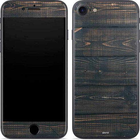 Black Painted Wood iPhone SE (2nd & 3rd Gen) Skin