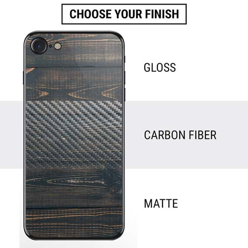 Black Painted Wood iPhone SE (2nd & 3rd Gen) Skin