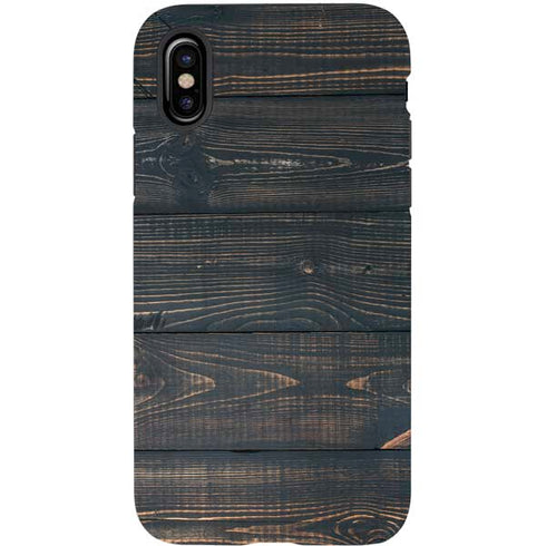 Black Painted Wood iPhone X Pro Case