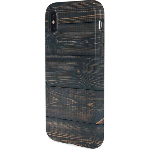 Black Painted Wood iPhone X Pro Case
