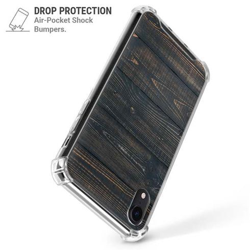 Black Painted Wood iPhone XR Clear Case
