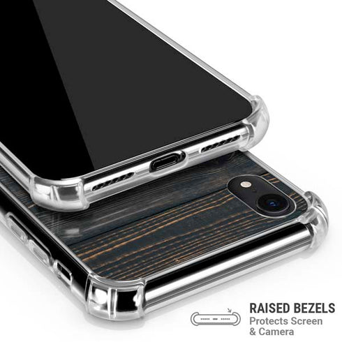 Black Painted Wood iPhone XR Clear Case
