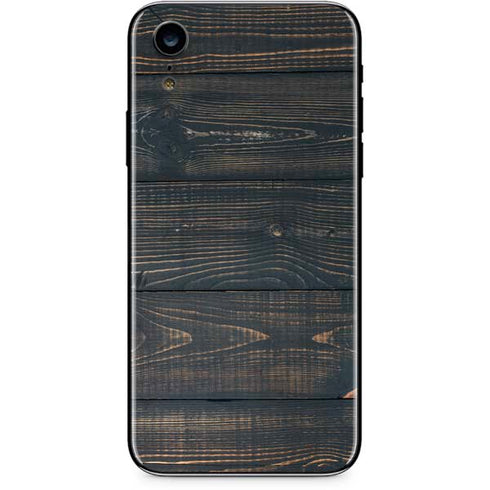 Black Painted Wood iPhone XR Skin