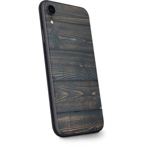 Black Painted Wood iPhone XR Skin