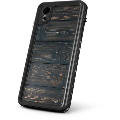 Black Painted Wood iPhone XR Waterproof Case