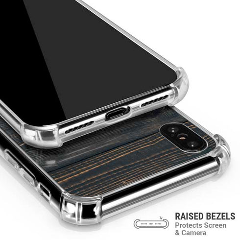 Black Painted Wood iPhone XS Max Clear Case