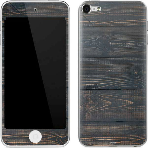 Black Painted Wood Apple iPod Skin