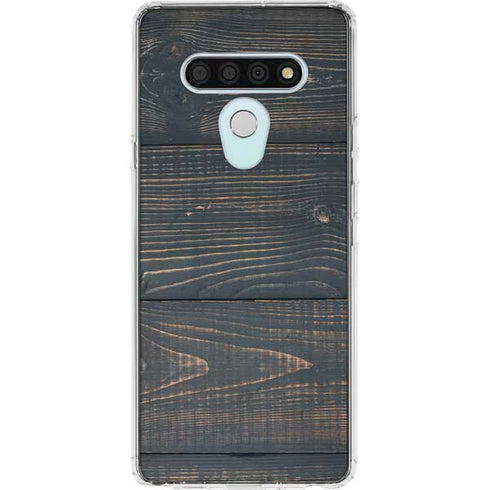 Black Painted Wood LG Stylo 6 Clear Case