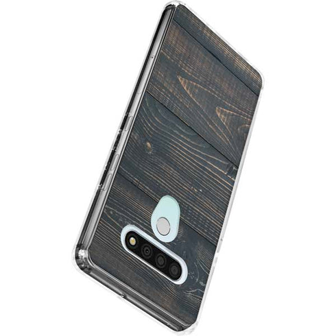 Black Painted Wood LG Stylo 6 Clear Case