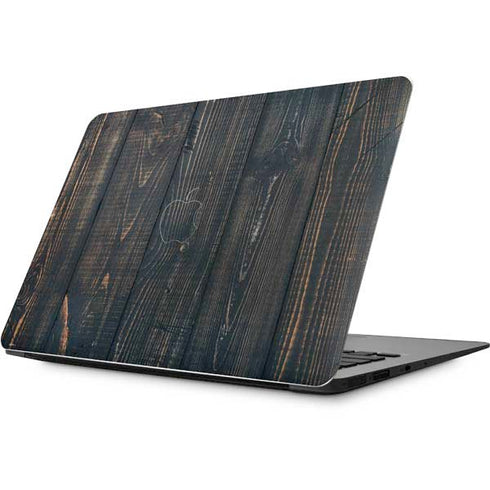 Black Painted Wood Apple MacBook Skin