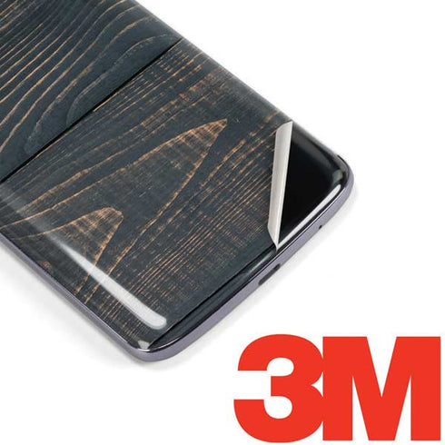 Black Painted Wood Moto E5 Plus Skin