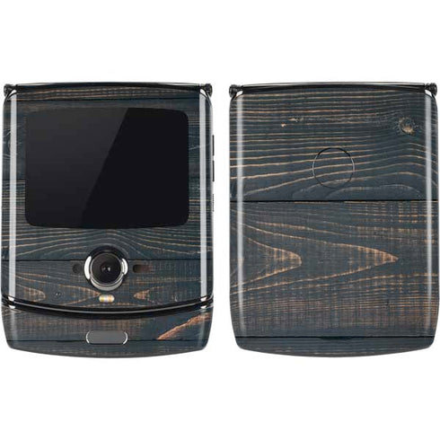 Black Painted Wood Motorola RAZR Skin