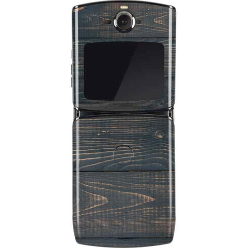 Black Painted Wood Motorola RAZR Skin
