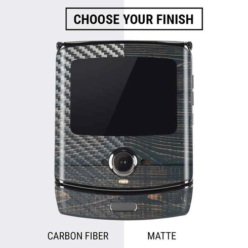 Black Painted Wood Motorola RAZR Skin