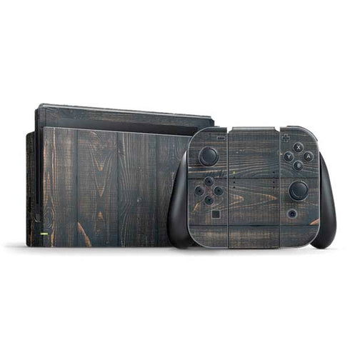Black Painted Wood Nintendo Switch Bundle Skin