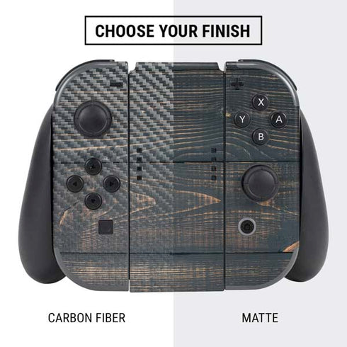 Black Painted Wood Nintendo Switch Bundle Skin
