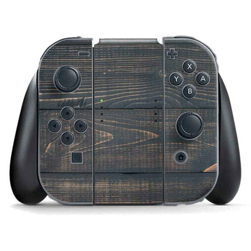 Black Painted Wood Nintendo Switch (2017-2021) Joy-Con Controller Skin
