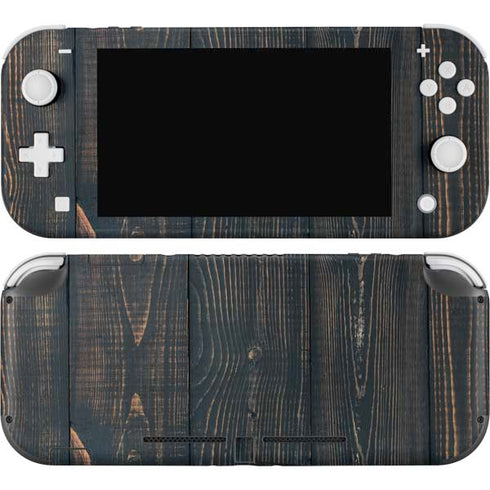 Black Painted Wood Nintendo Switch Lite Skin