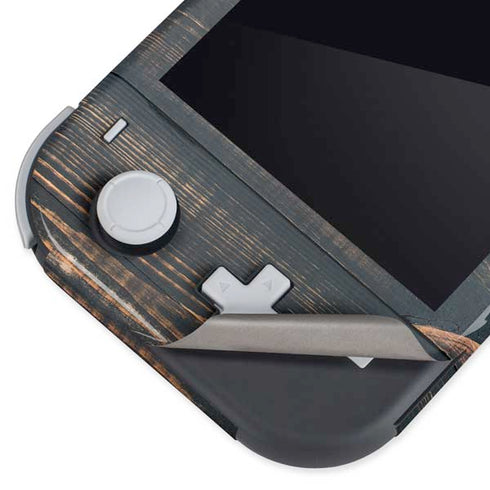 Black Painted Wood Nintendo Switch Lite Skin