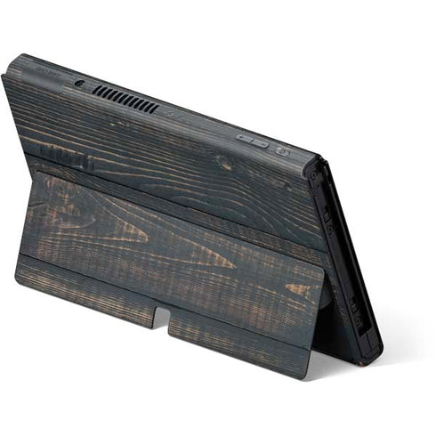 Black Painted Wood Nintendo Switch OLED (2021) Skin