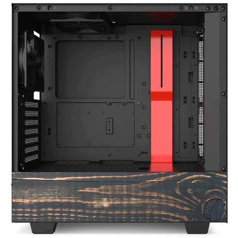Black Painted Wood NZXT H510 Compact ATX Mid-Tower Case Skin