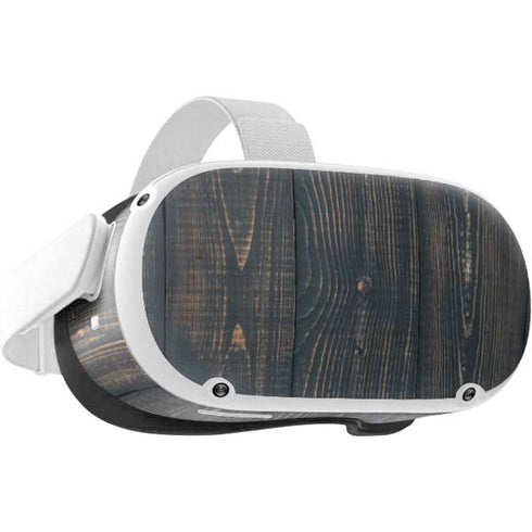 Black Painted Wood Oculus Quest 2 Skin
