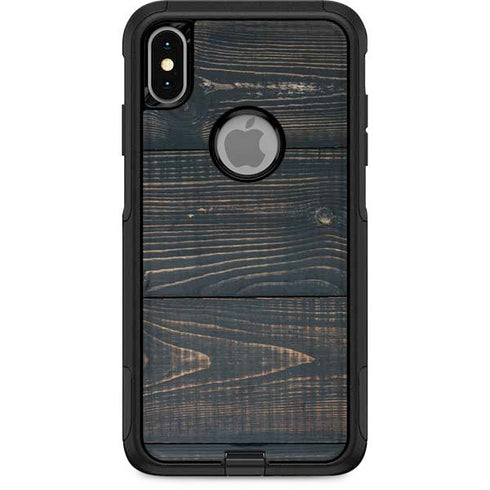 Black Painted Wood Otterbox Commuter iPhone Skin