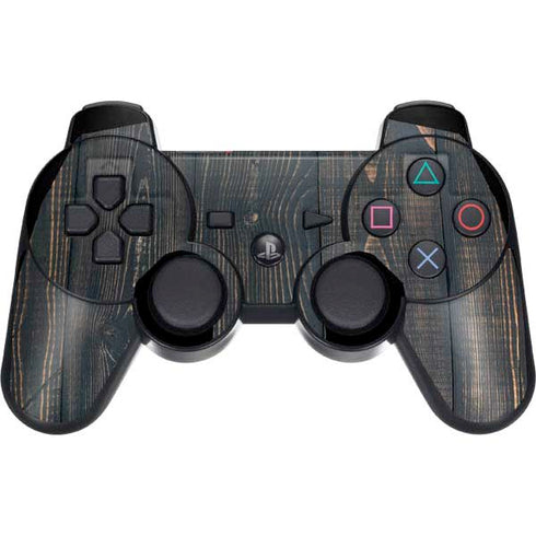 Black Painted Wood PS3 Dual Shock wireless controller Skin